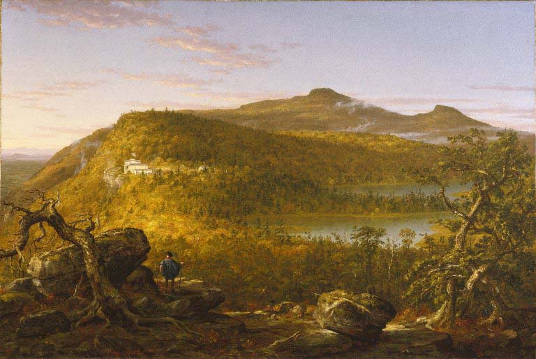 A View of the Two Lakes and Mountain House, Catskill Mountains, Morning